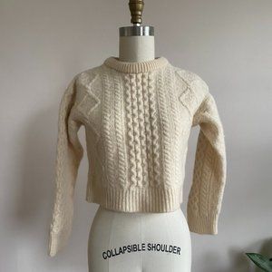 XS Irish Wool Cable Sweater